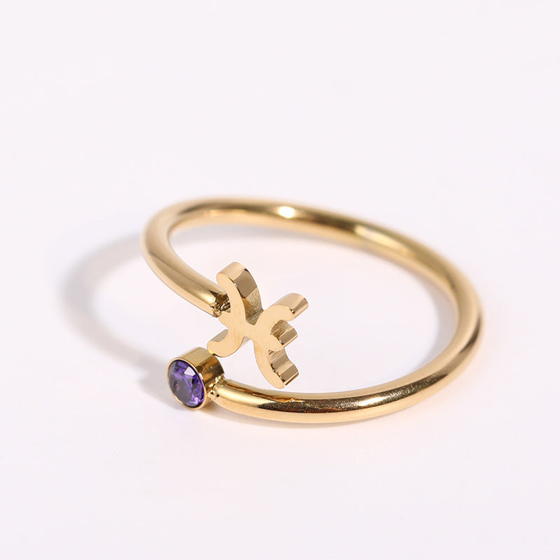 Wholesale 18K Gold Plating 12 Constellation Copper Rings